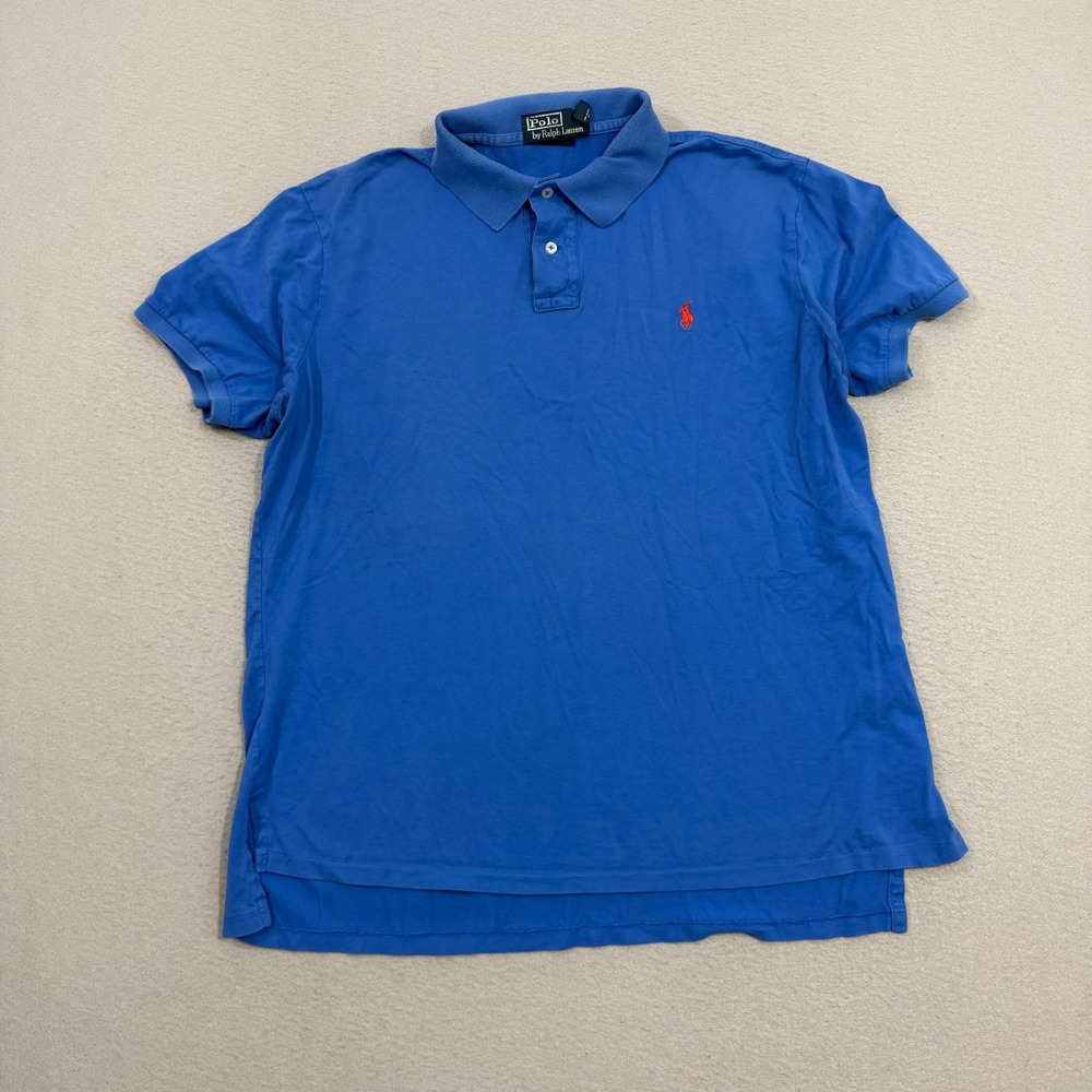 Polo Ralph Lauren Shirt Men's XL Blue Custom Fit Short Sleeve Pony Logo Preppy